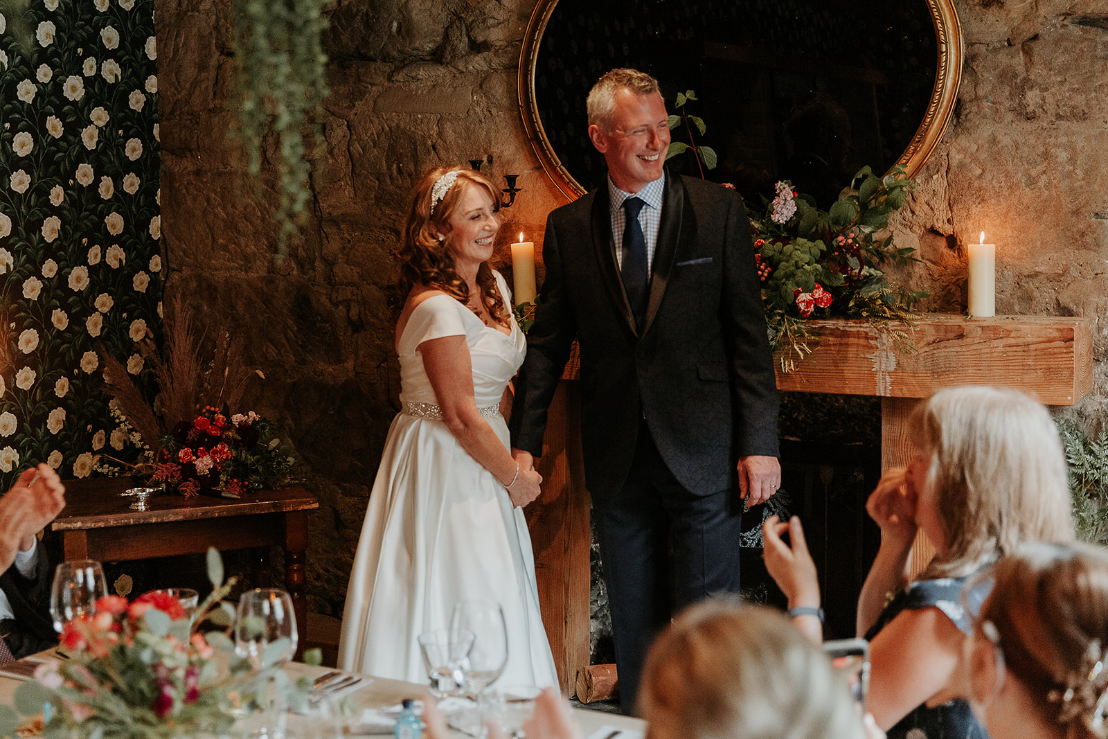 Couple smiling during Ceremony at Bothy Restaurant