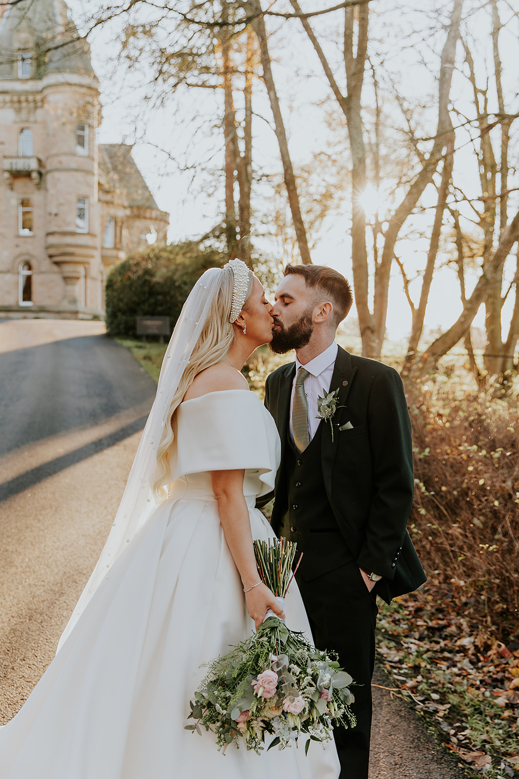 Emma and Chris Berry Cornhill Castle Winter Wedding 00034